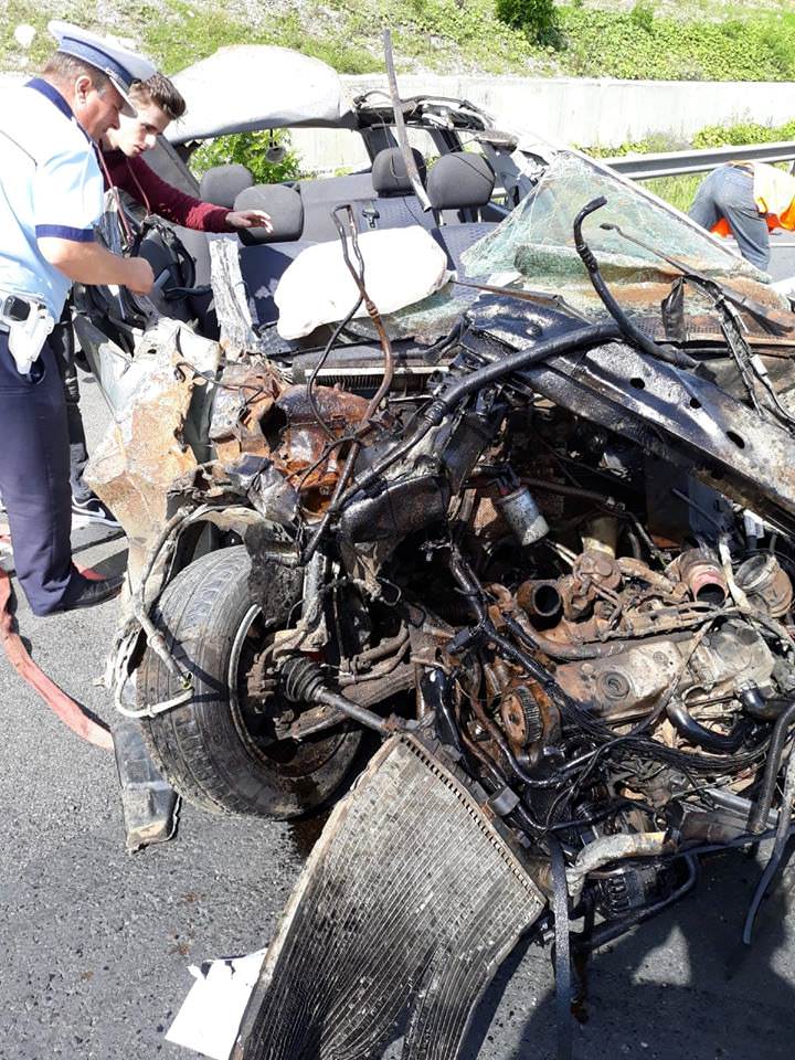 foto - accident grav pe autostrada sibiu-sebeș