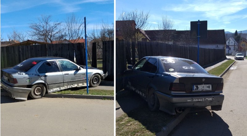 foto copil la volan în cisnădie – a intrat în gardul unei case
