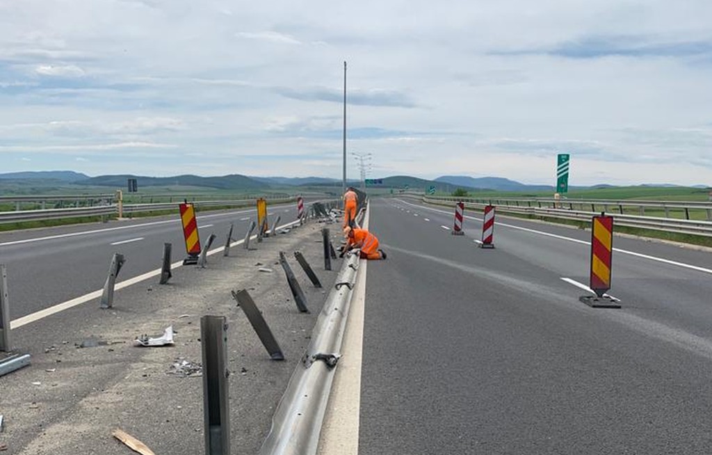 se lucrează pe autostrada deva- sibiu în zona șelimbăr