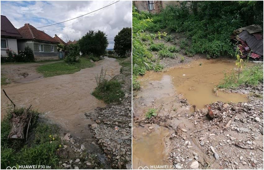 foto: ploile au măturat un sat din județul sibiu - drumurile arată ca după război