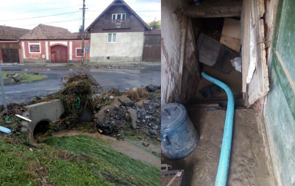 update: rupere de nori în nordul județului - un pod colmatat și pivnițe inundate la ighișu nou