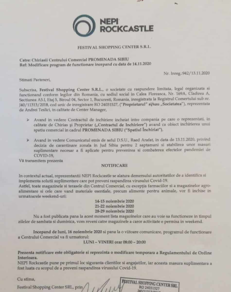 noul program de funcționare al mall-ului promenada sibiu - magazinele se deschid mai devreme
