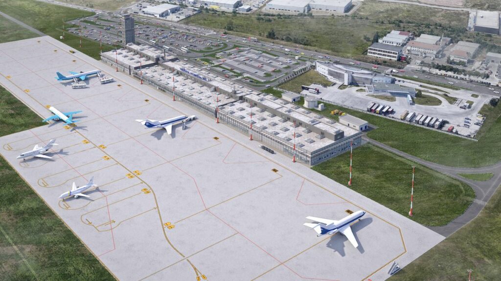 foto - lucrările la noul terminal de la aeroportul sibiu au trecut de jumătate - constructor: ”suntem în grafic și cu execuția. se muncește 24 din 24”