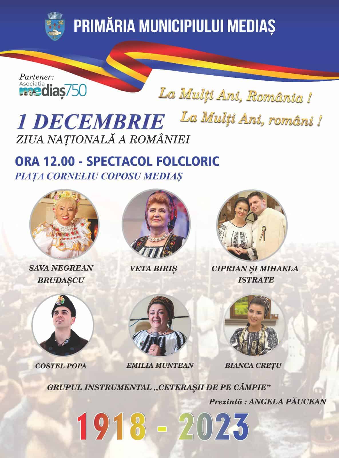 programul artistic dedicat zilei naționale a româniei la mediaș