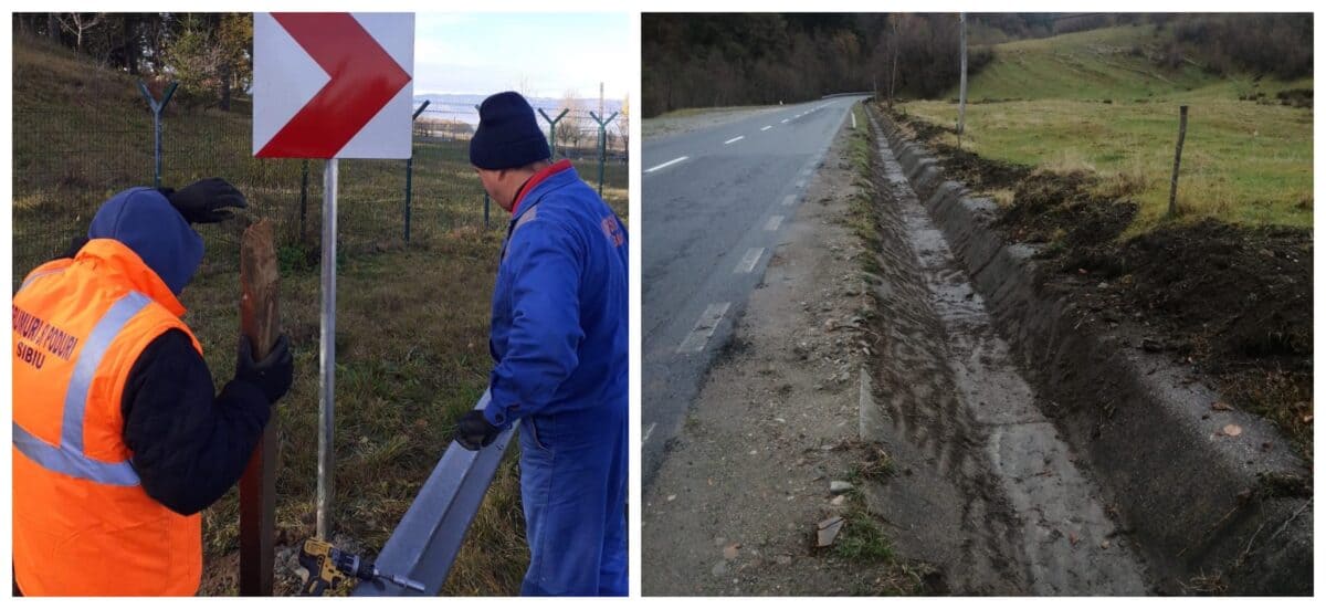 continuă lucrările de reparații pe drumurile județene din sibiu. se vor monta panouri pentru parazăpezi în nordul județului