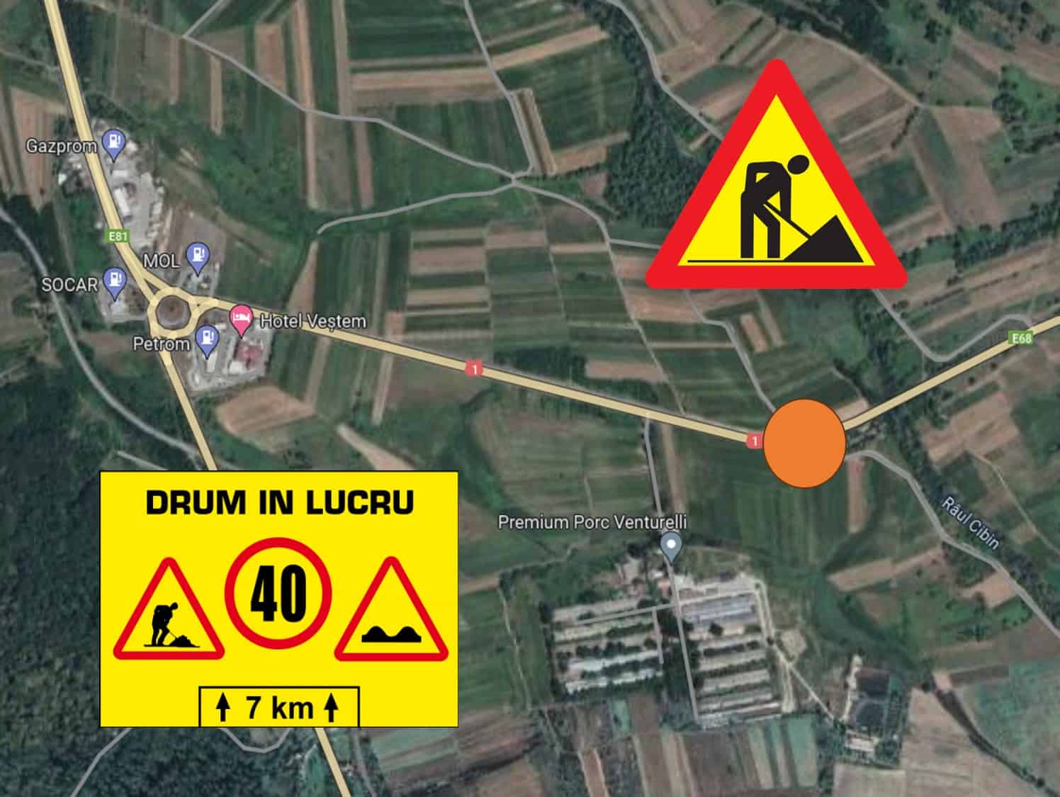 trafic îngreunat pe dn1 la veștem. se fac reparații la podul peste cibin
