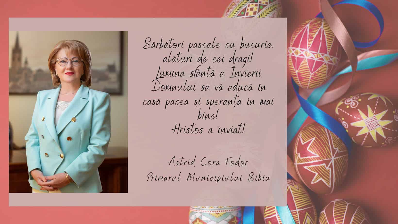 mesajul primarului astrid fodor cu ocazia sărbătorilor pascale