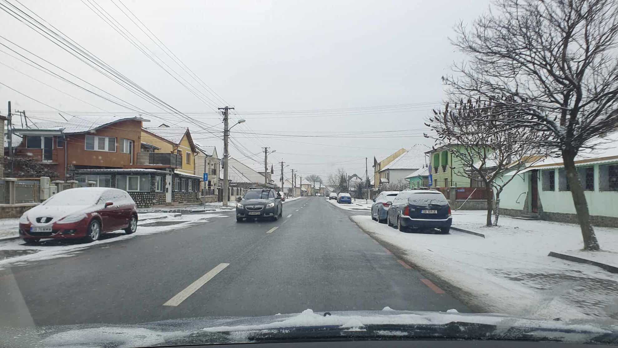 vreme rece la sibiu. ninsori slabe și trafic fără probleme în oraș (foto)